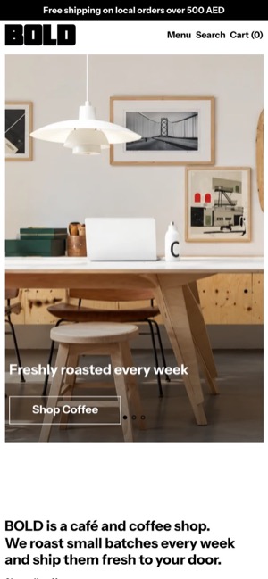 Bold: demo store on a phone