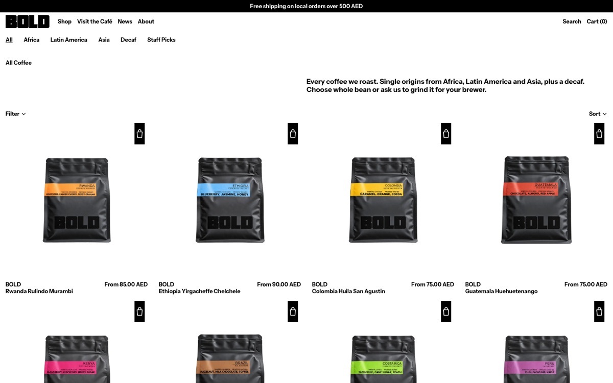 Bold: demo store on a computer