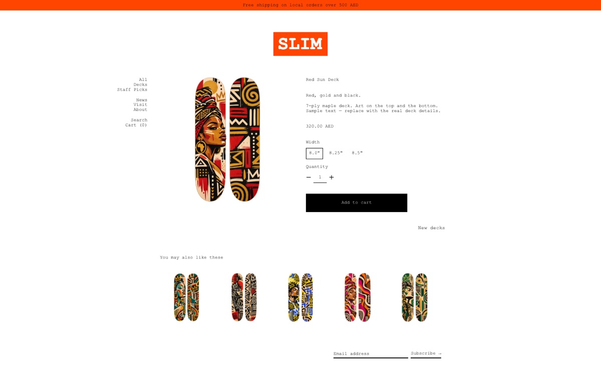 Slim: demo store on a computer