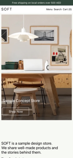 Soft: demo store on a phone