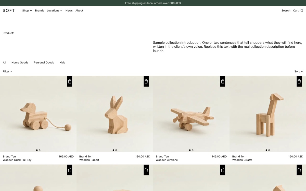 Soft: demo store on a computer